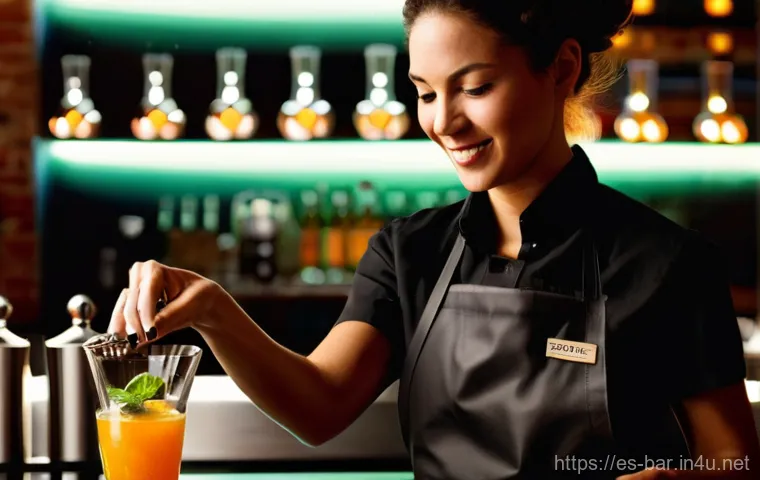 바텐더가 알아야 할 주류 상식 - **Prompt:** A highly skilled, experienced male bartender, resembling a liquid historian, stands in a...