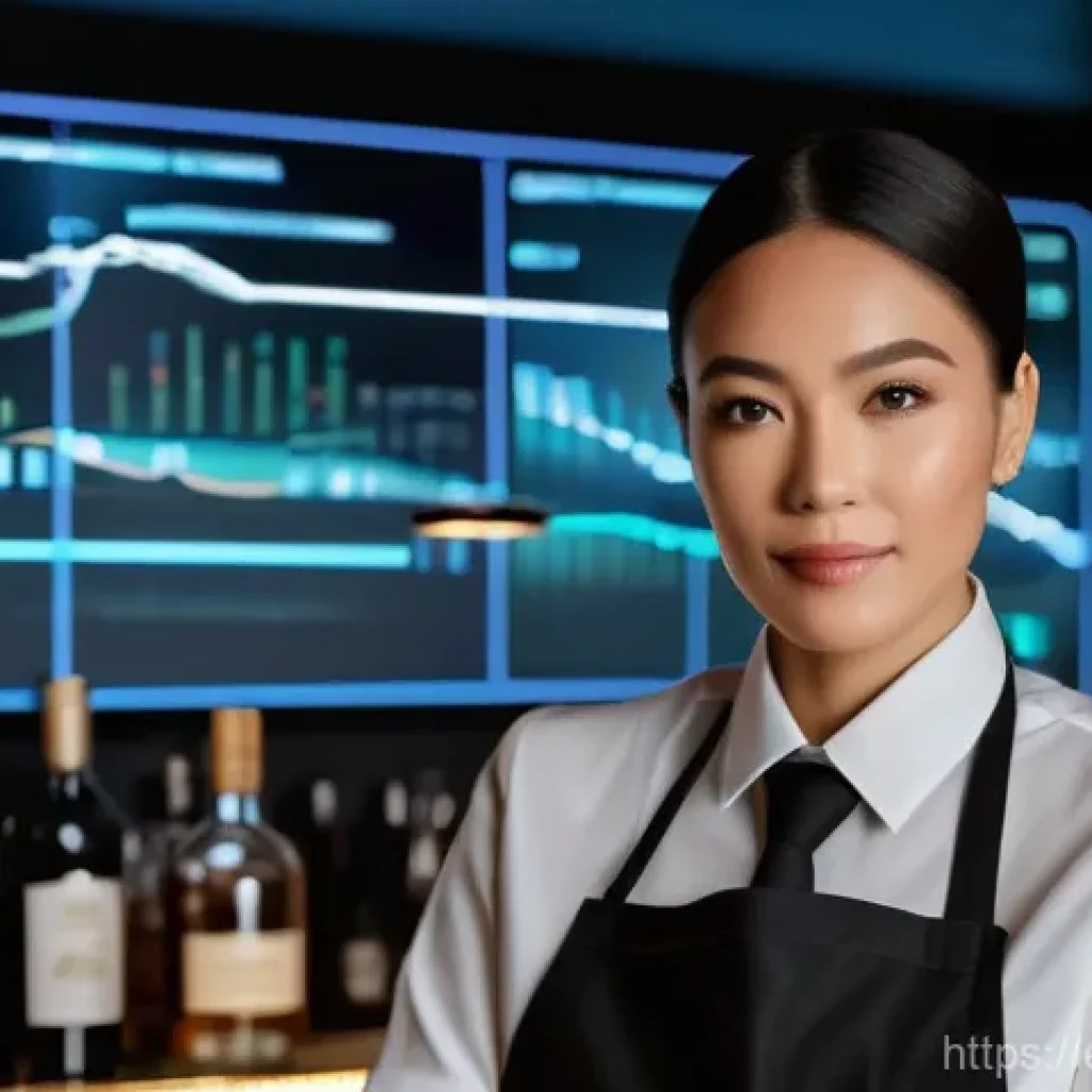 바텐더가 경력 관리에 실패한 사례 - **A Visionary Bartender's Future:** A highly detailed, cinematic portrait of a professional bartende...